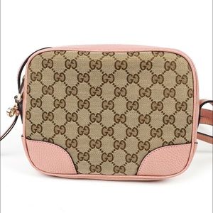 Pink and Beige GG Gucci Bree Crossbody Bag